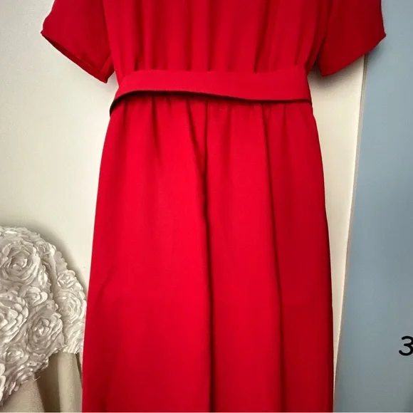 Vintage‎ Y2K Perceptions Bright Red Party Dress Midi Size 10 - Picture 15 of 15